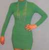 Dlouhé úpletové šaty s rolákem  značky Luise Fd ,  zelené barvy , velikost   S/M  ( délka od ramen  dolů je 82 cm , délka rukávů je 58 cm ).  Cena je 390,- CZK + poštovné  